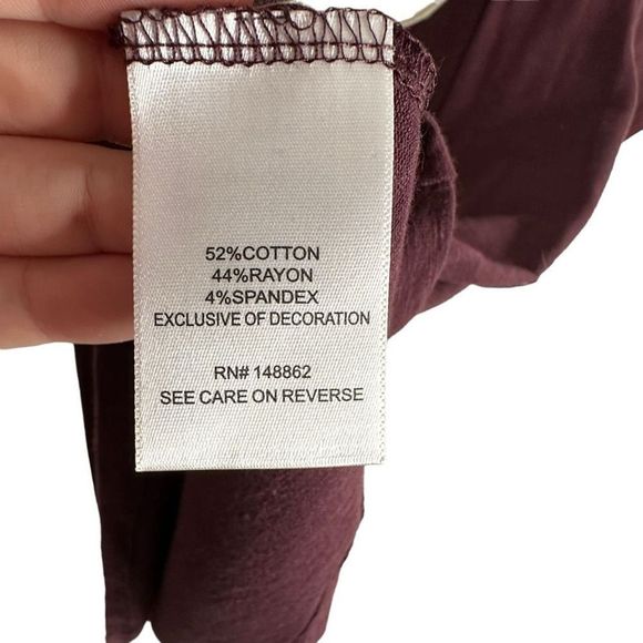 Torrid Women’s Nope Super Soft Slub Boat Neck Varsity Tee Size 2x Burgundy NWT - Picture 2 of 10